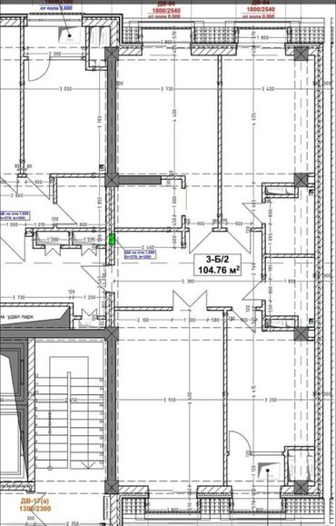арча белик квартира: 4 комнаты, 103 м², Элитка, 15 этаж, ПСО (под самоотделку)