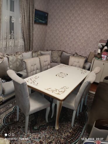 kafe stol: Qonaq otağı üçün, Yeni, Açılan, Oval masa, 4 stul