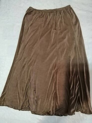džins suknje: 3XL (EU 46), Midi, color - Brown