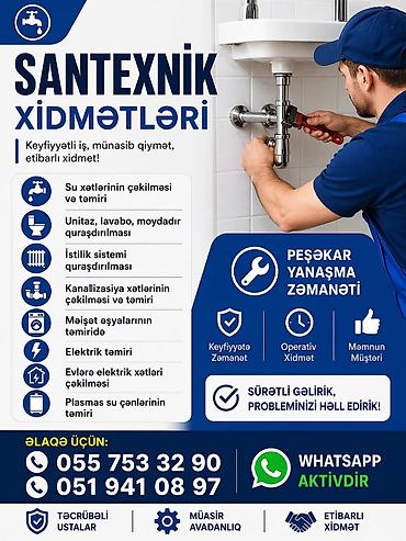 пластик двери: Santexnik xidmətləri - Su xətlərinin çəkilməsi və təmiri - Unitaz — 1