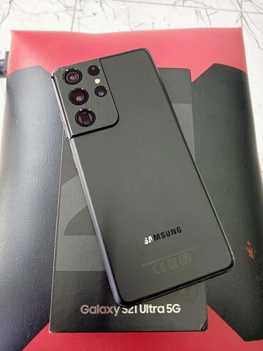 Samsung: Samsung Galaxy S21 Ultra, 128 GB, rəng - Qara, Barmaq izi