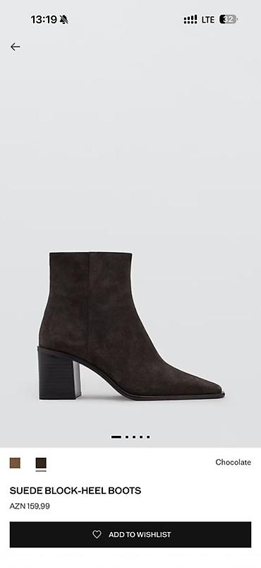 boot: Mango yeni 38 ölçü MNG Suede Block-Heel Boots – “Chocolate” rəng - — 4