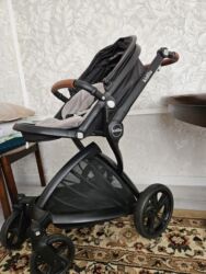 прогулочная коляска peg perego: Коляска, цвет - Черный, Б/у
