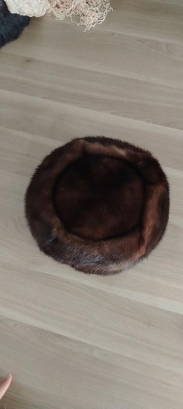 Norka, xəz papaqlar: Təbii xəz papaq - Material: qəhvəyi rəngdə təbii xəz (qalın, yumşaq — 2
