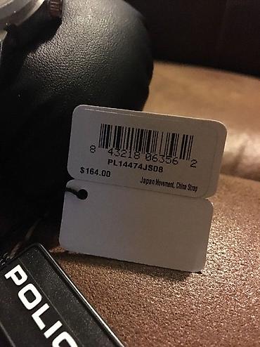 əl saatları: POLICE, 164$ saat, tezedir, batareya tukenib. Boyuk el ucun razmer — 2