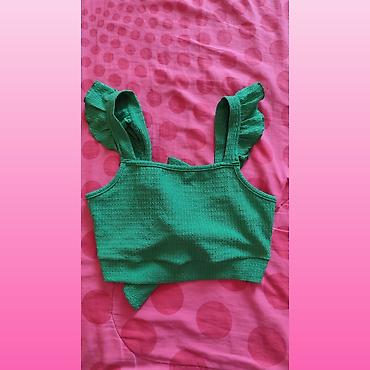 labrador baletanke: Shein Zeleni ženski crop top na bretele sa volančićima S/M NOVO - — 4