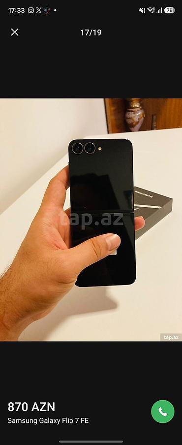 nokia e73 mode: Samsung Galaxy Z Flip7 FE, 128 GB, rəng - Qara, Barmaq izi — 1