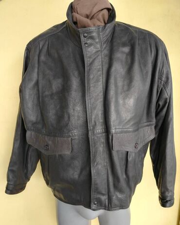 tommy hilfiger jakne muske cena: Leather jacket Genuine leather, 2XL (EU 56), color - Grey