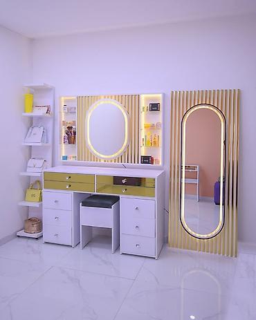 Masa və oturacaq dəstləri: Vizaj/kosmetik üçün işıqlandırmalı makiyaj masası dəsti - Dizayn — 3
