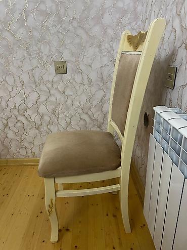 ağ stul: Qonaq otağı üçün, İşlənmiş, Açılan, Kvadrat masa, 6 stul — 4