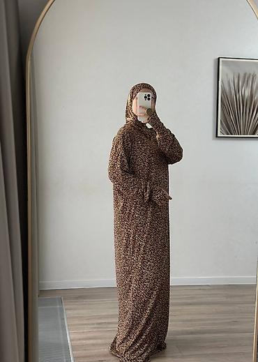 бамбуковый: Повседневное платье, Длинная модель, S, M, L — 1