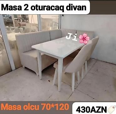 mdf mebel: Mətbəx/qonaq otağı üçün masa və künc dəsti. - Komplekt: 1 ədəd — 1