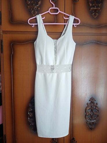 haljina s msandale poklon: S (EU 36), bоја - Bela, Drugi stil, Na bretele
