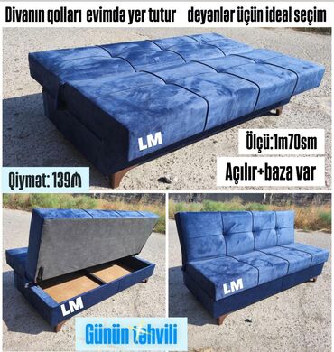 Masa və oturacaq dəstləri: Divan, Qonaq otağı üçün, Bazalı, Açılan