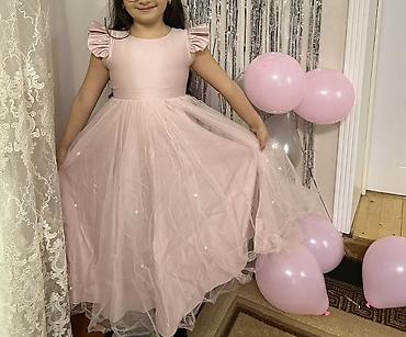 toy ucun donlar instagram: Uşaq üçün zərif ziyafət paltarı - Rəng: açıq pudra çəhrayı - Üst — 1
