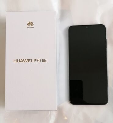 tecili satilan telefonlar: Huawei P30 Lite, 128 GB, rəng - Qara, Barmaq izi, İki sim kartlı, Sənədlərlə