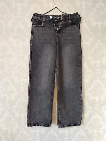 джинсы бананки: Джинсы прямого кроя, серый варёный деним (black/charcoal wash) — 1