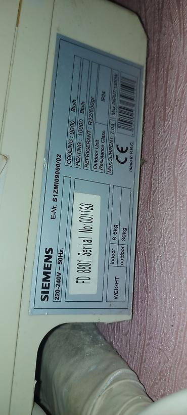 simens: İşlənmiş Siemens (35 kv) markalı kondisioner satılır. Heç bir problemi — 2
