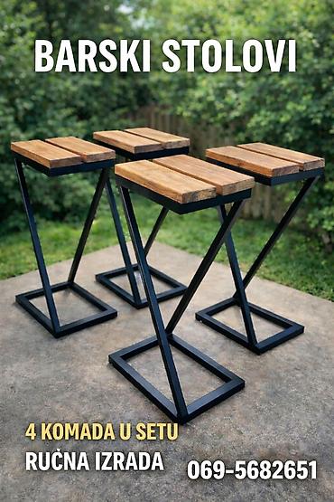 sofa od kože: Barski stolovi – set od 4 komada - Modern dizajn sa Z-profil metalnim — 1