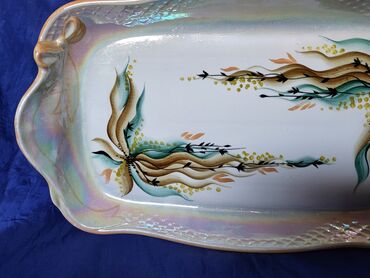 Ostalo posuđe: Oval,tanjir rucni rad,ruski 60,70te. Oval za serviranje,kolace — 4