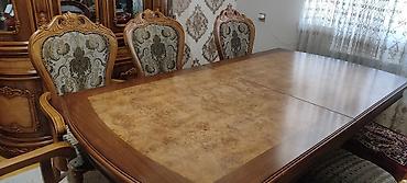 Masa və oturacaq dəstləri: Qonaq otağı üçün, Açılmayan, Dördbucaq masa, 8 stul — 10