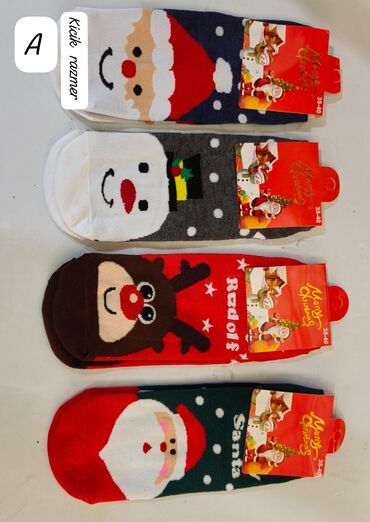 Kolqotkalar, corablar: Yeni il temalı corablar – 35-40 ölçü aralığı - Dizaynlar: Santa — 6