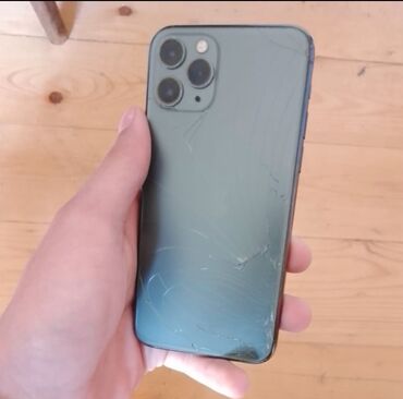 Apple iPhone: IPhone 11, 64 GB, Space Gray, Qırıq, Simsiz şarj, Face ID