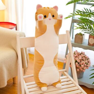 кошка батон игрушка: Кот Батон Игрушка Подушка Подушка-обнимашка цвет: рыжий длина 110