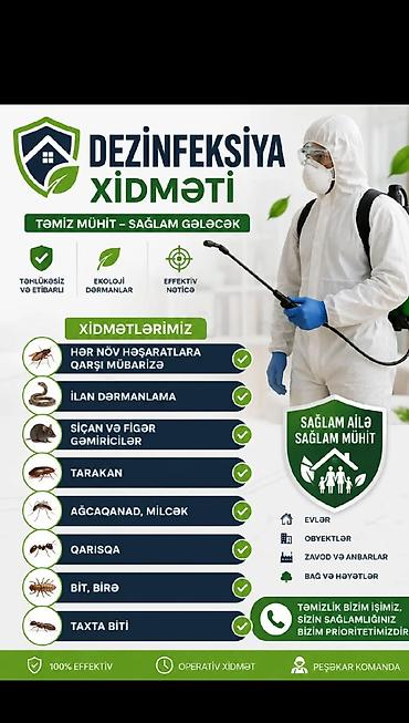 Dezinfeksiya, dezinseksiya: Dezinfeksiya və zərərvericilərə qarşı mübarizə xidməti Xidmət — 1