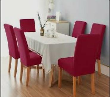 Ostali nameštaj: 🍃Navlake za stolice🍃 🍃Paket sadrži 6 komada 🍃Materijal-pliš 🍃Dostupne — 2