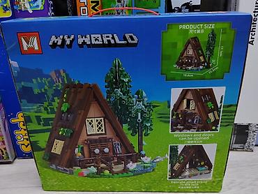 Игрушки: Конструктор «MY WORLD» — домик-шалаш в стиле пиксельного мира — 1