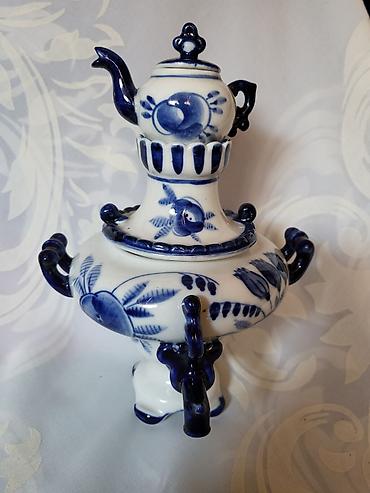 Figure: Kompletan ukrasni samovar Gzhel USSR iz 70ih.godina. Originalni ruski — 7