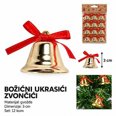 KMT Božićni viseći metalni ukras zvonce 287172 Dekorativni božićni