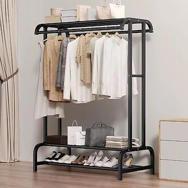 ev başmaqları: Asılqan paltar **🧥 Premium Dəmir Asılqanlı Stend** Qalın metal — 5