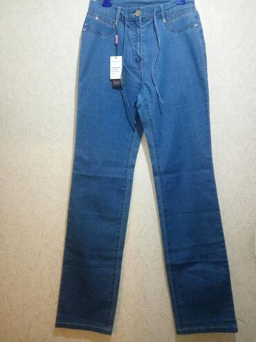 брюки джинсы женские: Прямые, Средняя талия