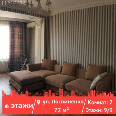 коттедж иссык куль продаю: 2 комнаты, 72 м², Элитка, 9 этаж