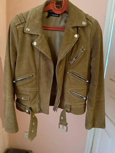qara cins pencekler: The Kooples qadın gödəkçə – süet görünümlü, dəri effektli biker model
