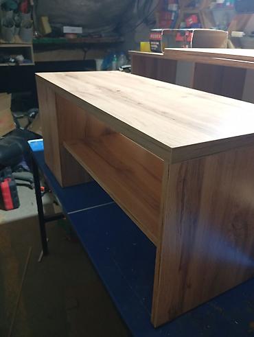 study table: Журнальный/приставной стол из ЛДСП, декор «дуб» - Компактная — 3