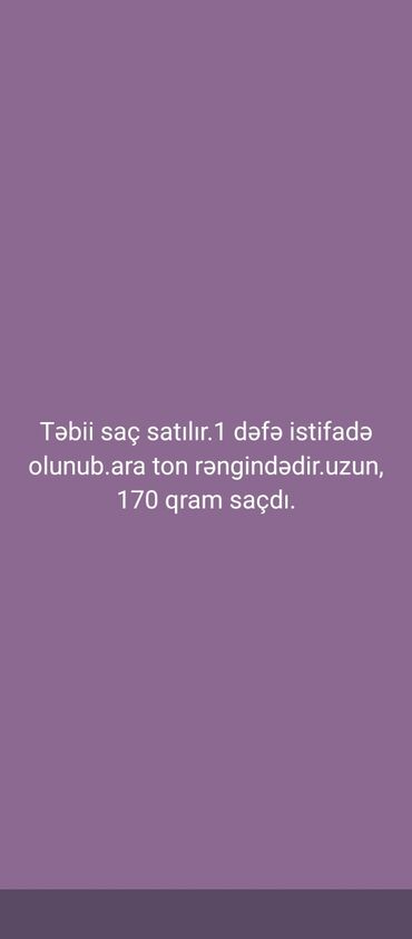 sari saç: Təbii uşaq saçıdır.1 dəfə istifadə olunub.Özüm Şəhanə studiodan 460
