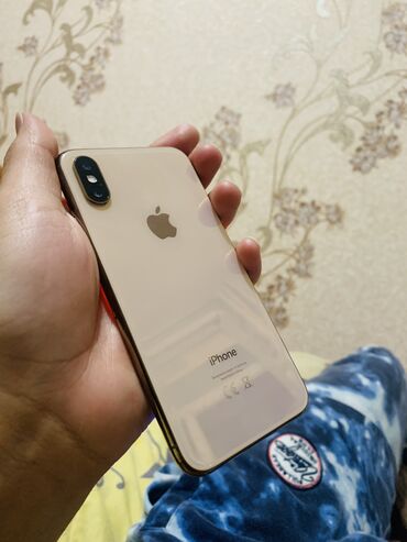 Apple iPhone: IPhone Xs, Б/у, 256 ГБ, Золотой, Защитное стекло, 100 %