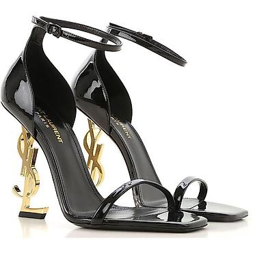 сен лоран: Босоножки, 38, Yves Saint Laurent, Б/у, цвет - Черный, Самовывоз — 1
