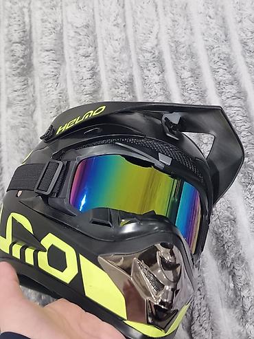 boks kaska: HELNO off-road/endurо kaskı + aynalı qoruyucu eynək dəsti - Növ — 1