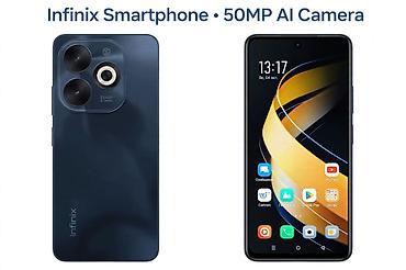 Infinix Smart 8 Plus, Б/у, 128 ГБ, цвет - Синий, 2 SIM