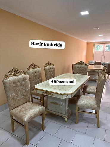 Klassik üslubda yemək otağı dəsti. - Dəst: 1 masa + 6 stul - lalafo.az -da Klassik üslubda yemək otağı dəsti. - Dəst: 1 masa + 6 stul -