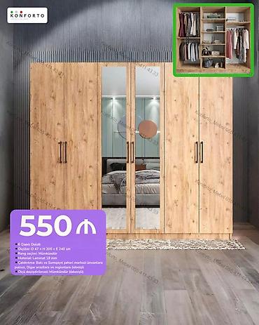 6 qapılı paltar dolabı – Konforto - Ölçü: D 47 × H 200 × E 240 sm