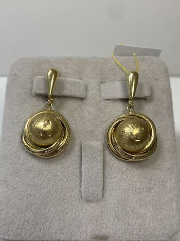 серьги золото 585: Сөйкөлөр, Үлгүсү 585, Кыстырмасыз, Аялдарга, Жаңы