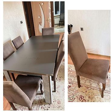 Qonaq otağı üçün, İşlənmiş, Dördbucaq masa, 6 stul lalafo.az -da Qonaq otağı üçün, İşlənmiş, Dördbucaq masa, 6 stul