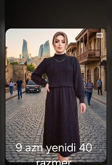 Личные вещи: Qadın geyimləri – paltar kolleksiyası 1) Qara-ağ pliseli uzun paltar — 6