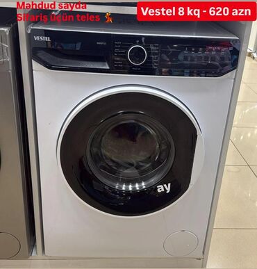 Paltaryuyan maşınlar: Paltaryuyan maşın Vestel, 8 kq, Avtomat, Qurutmasız