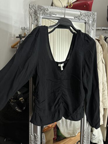 Рубашки и блузы: H&M, M (EU 38), цвет - Черный
